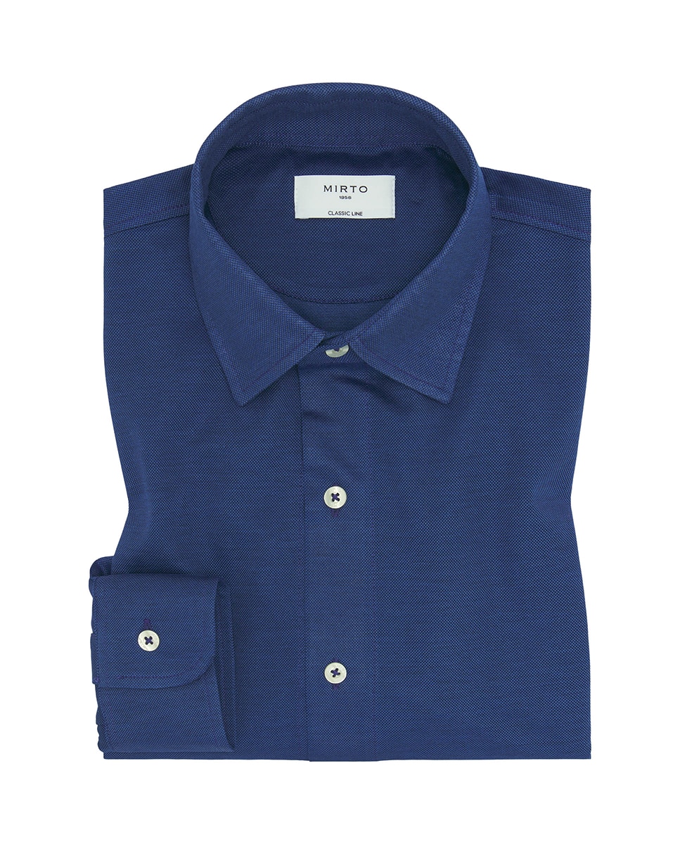 Camisa de Malha "Fio da Escócia" com Manga Comprida Azul-marinho-3