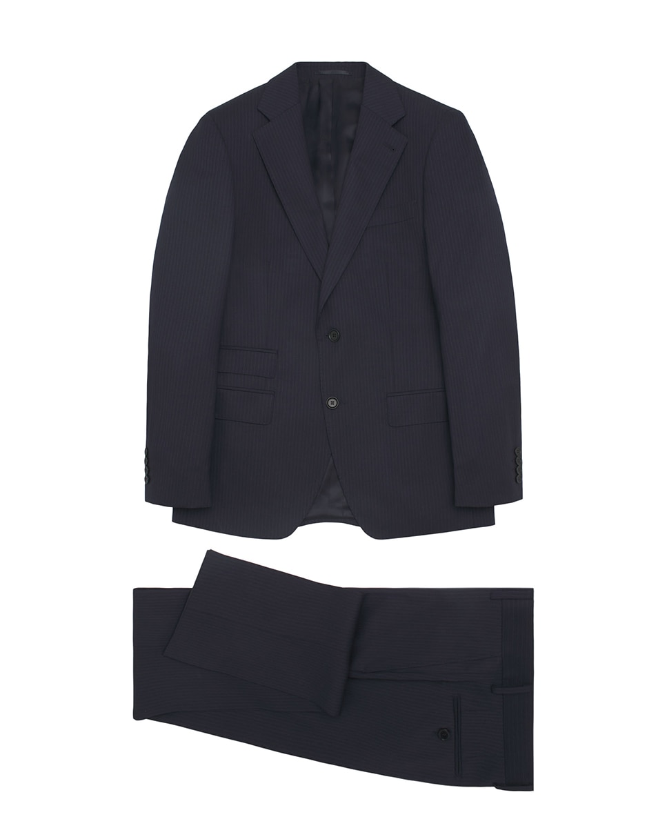 Fato Regular Fit com Risca Diplomática Azul-marinho-3