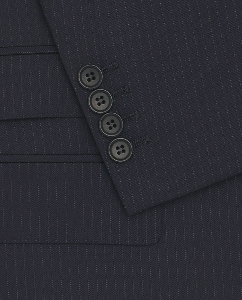 Fato Regular Fit com Risca Diplomática Azul-marinho-4