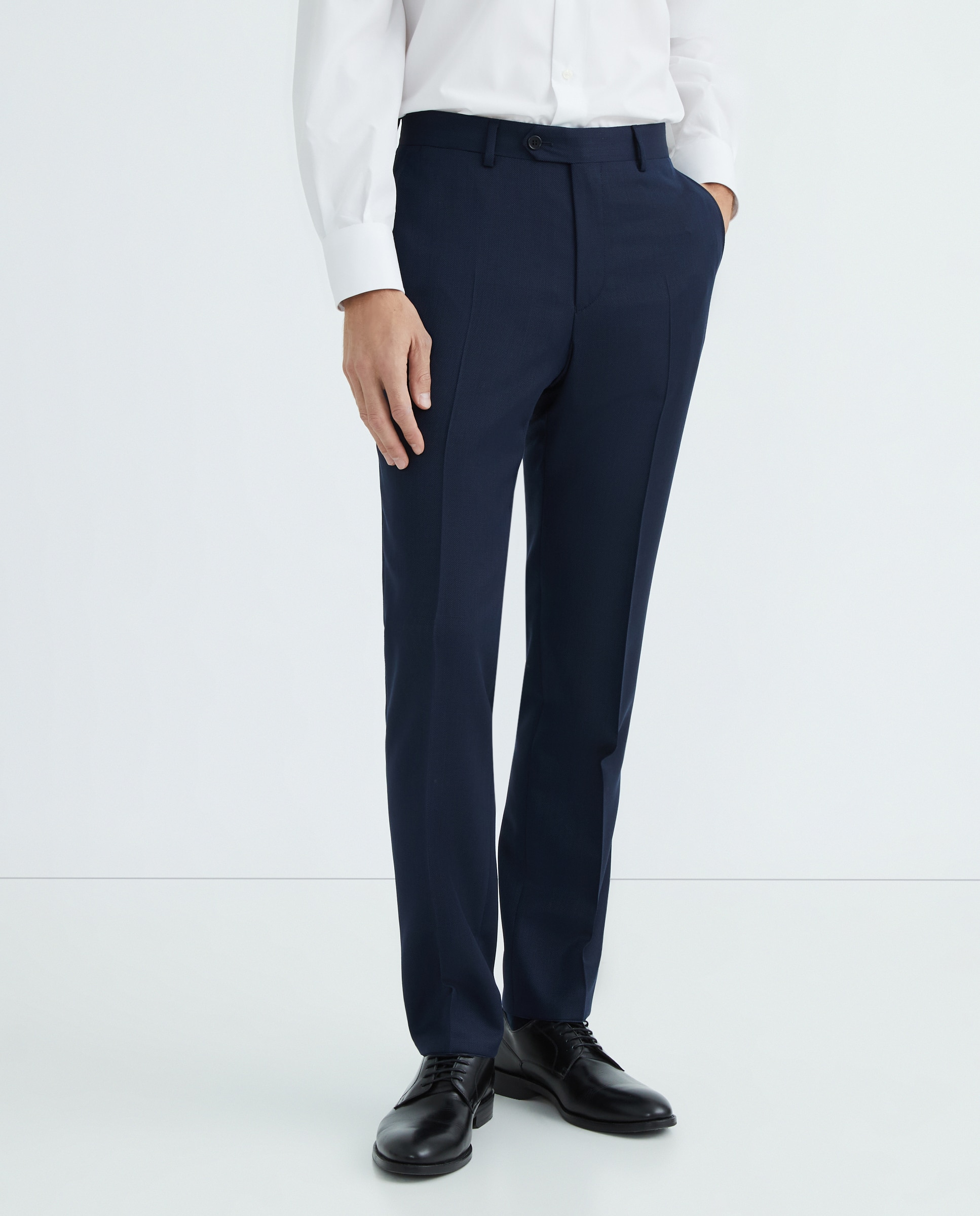 Fato Regular Fit com Olho-de-Perdiz Azul-marinho-4