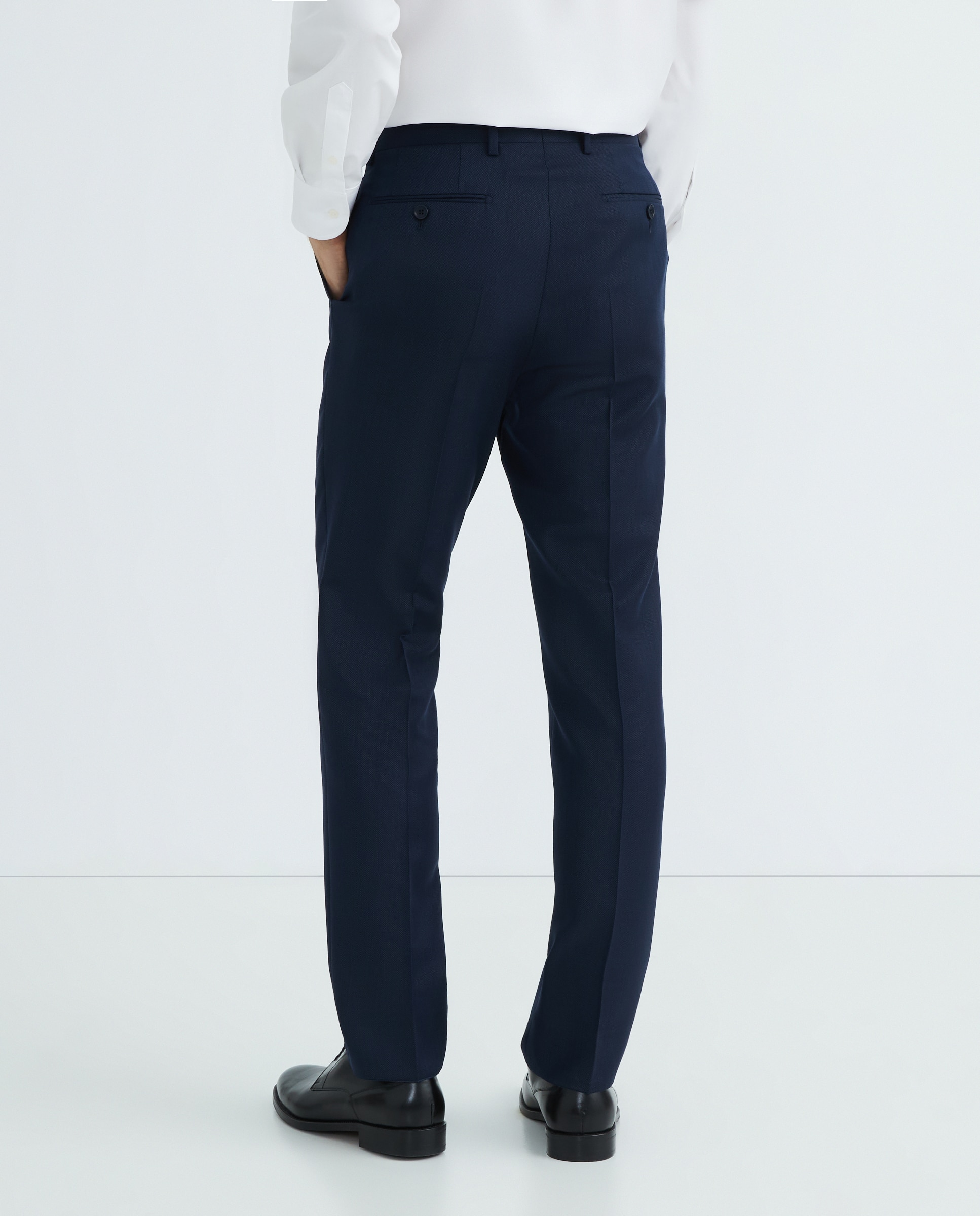 Fato Regular Fit com Olho-de-Perdiz Azul-marinho-7