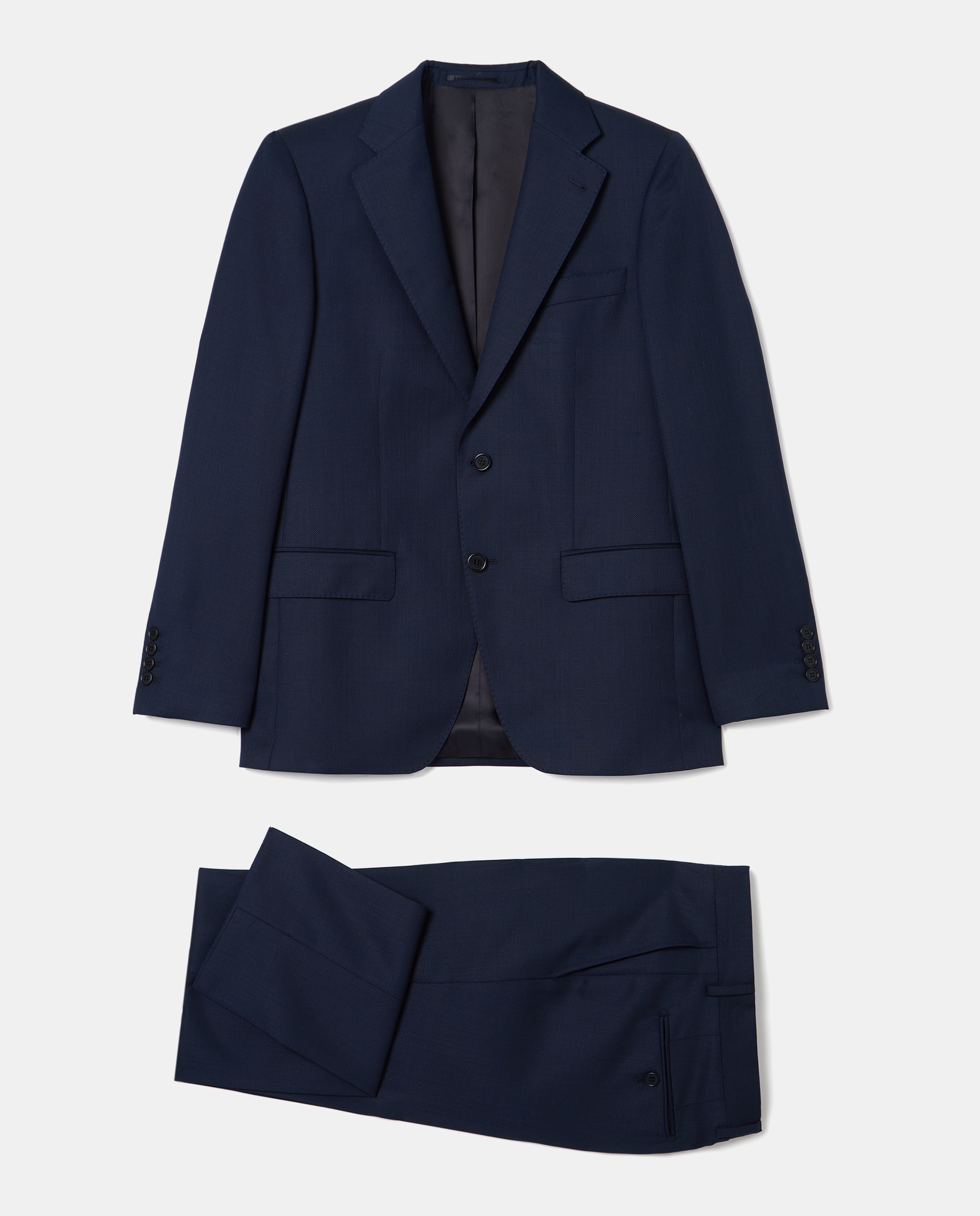 Fato Regular Fit com Olho-de-Perdiz Azul-marinho-5