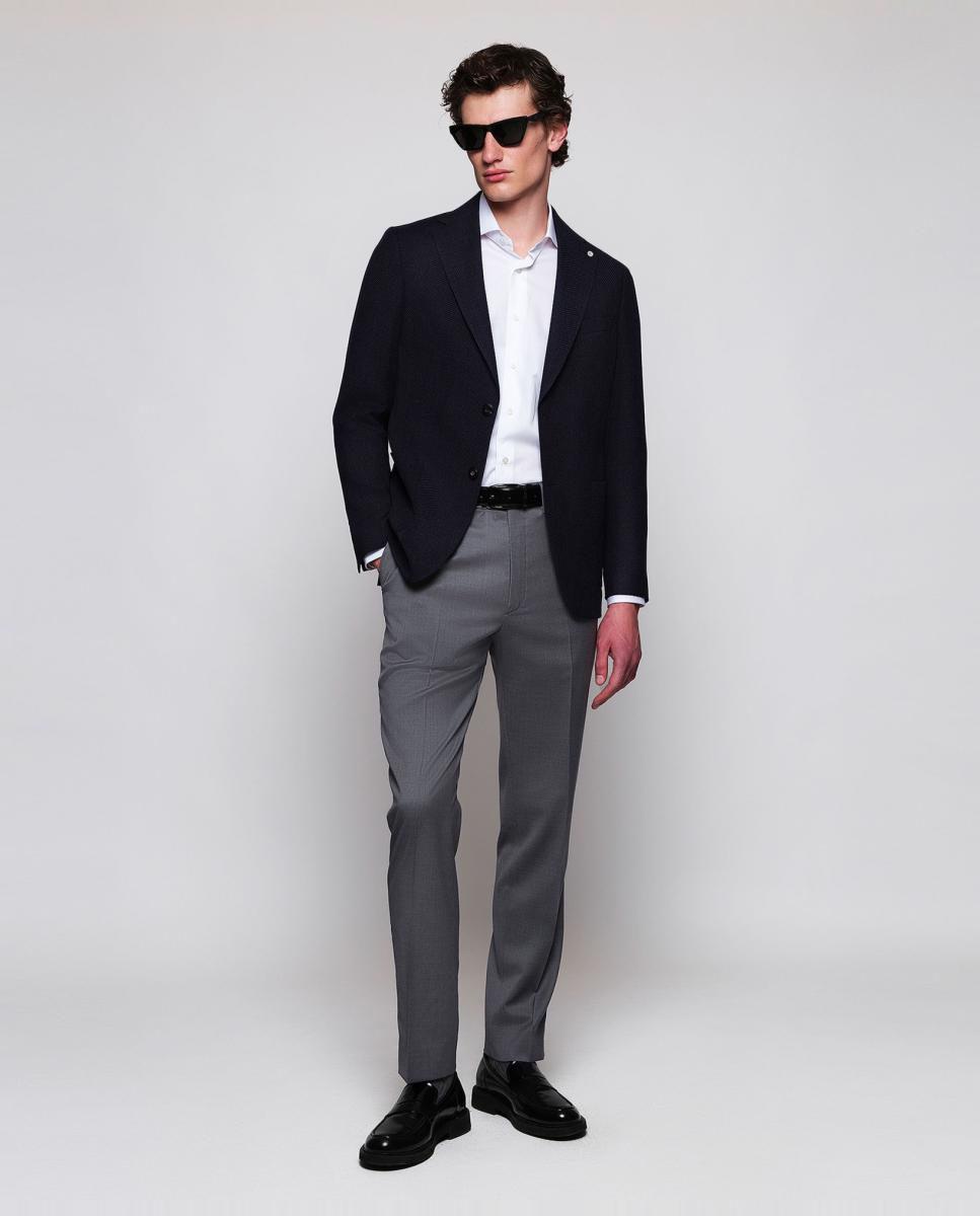 Casaco Regular Fit com Malha Azul-marinho-7