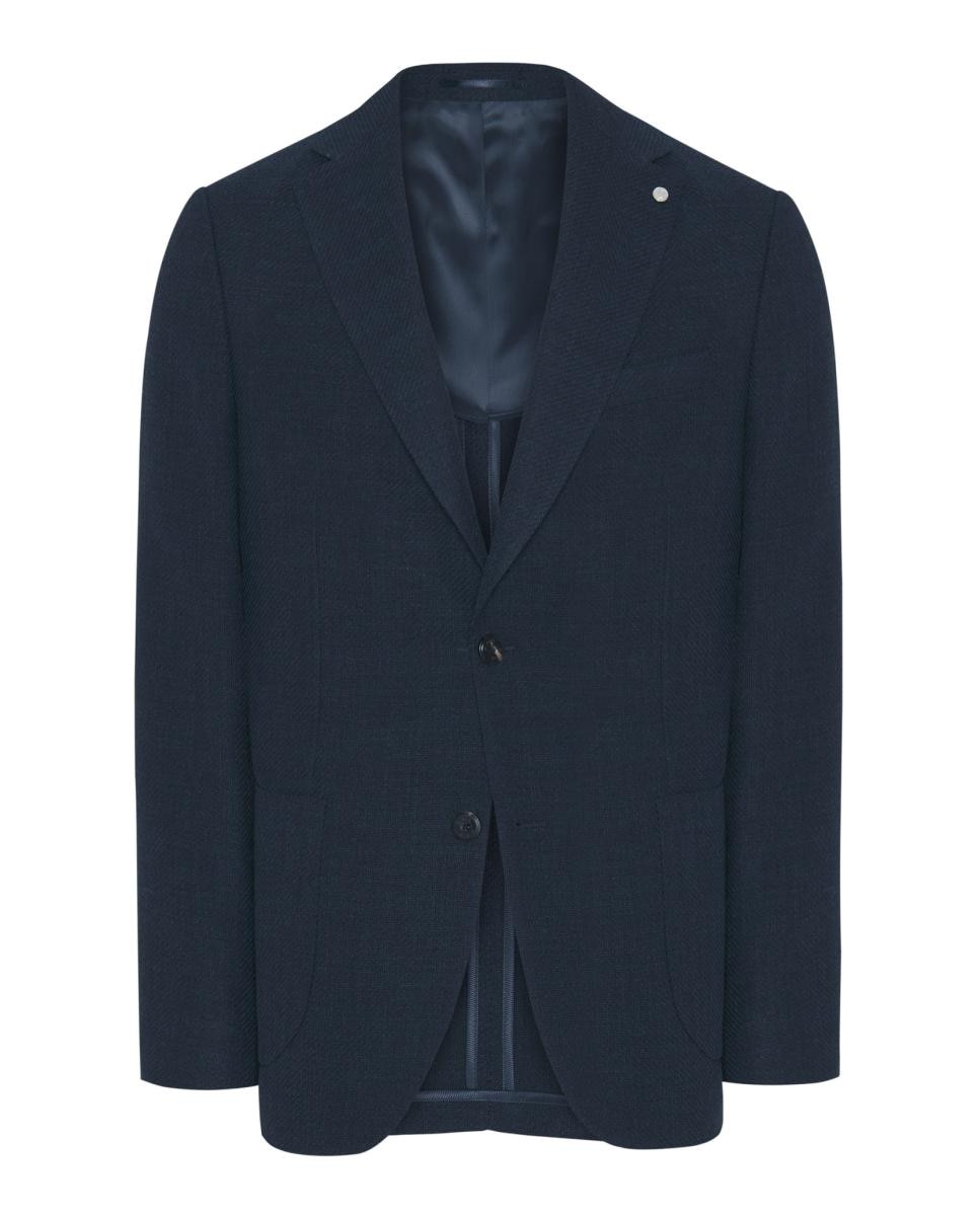 Casaco Regular Fit com Malha Azul-marinho-6