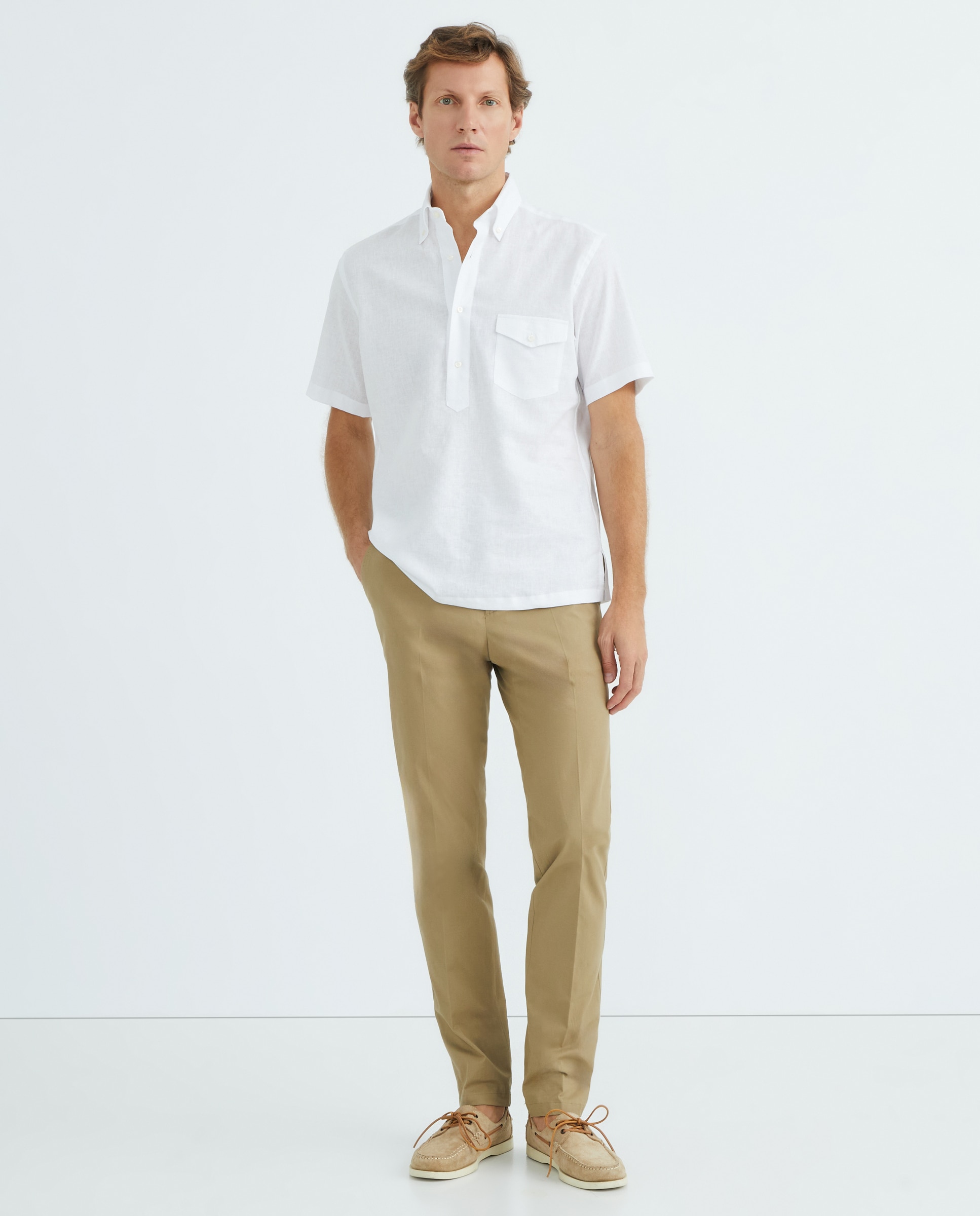 Mirto - Pantalón hombre vestir regular fit mezcla lana poliéster liso azul marino.