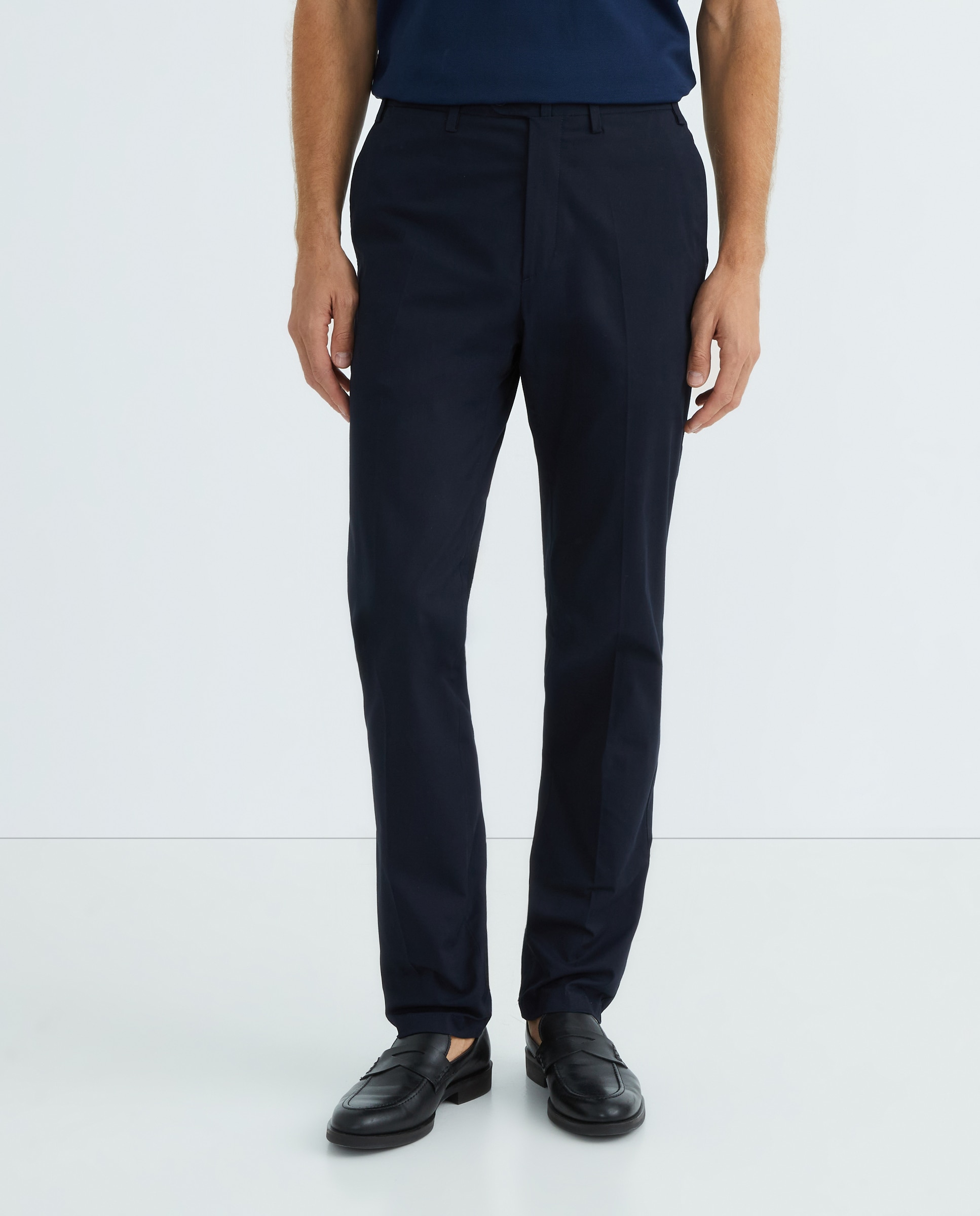 Pantalón hombre vestir regular fit mezcla lana poliéster liso - Mirto - Azul marino Azul marino-2