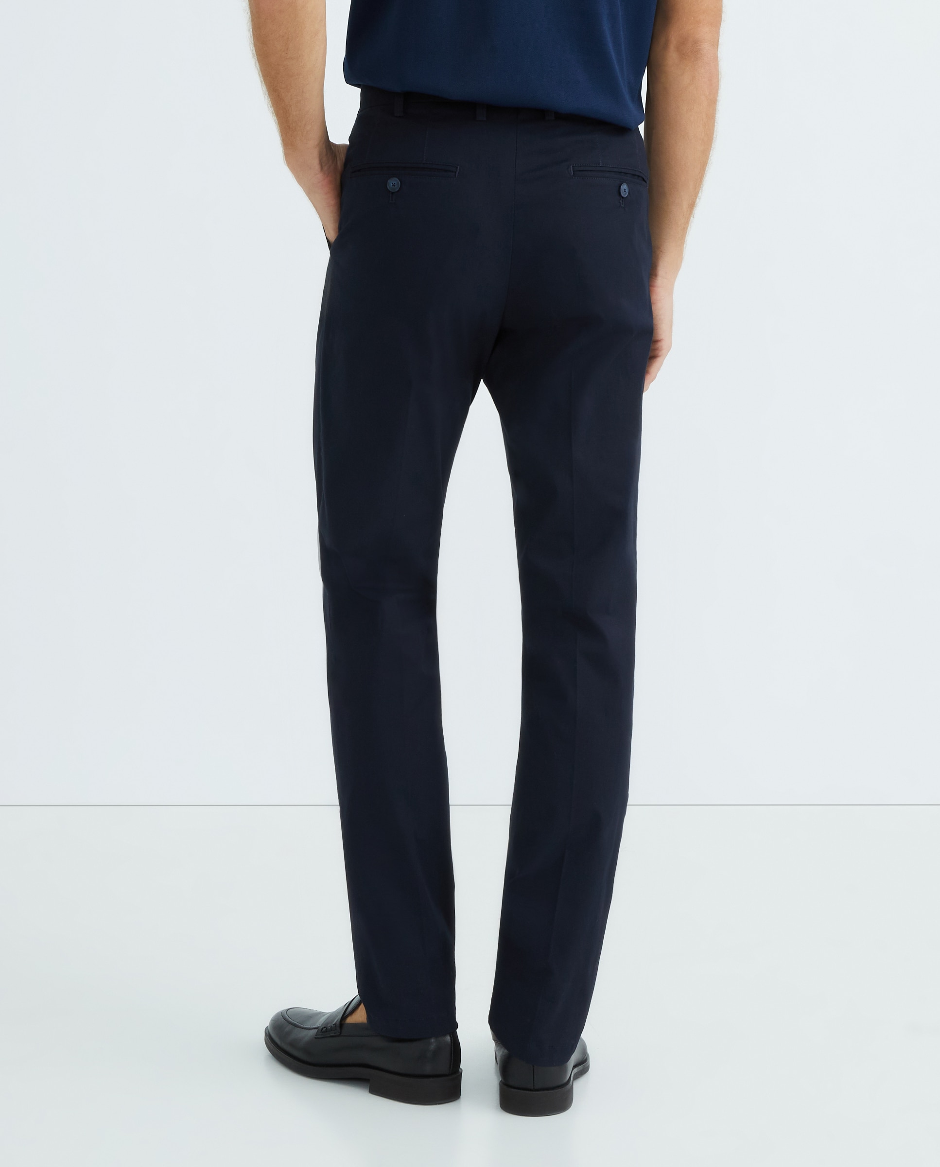 Pantalón hombre vestir regular fit mezcla lana poliéster liso - Mirto - Azul marino Azul marino-3