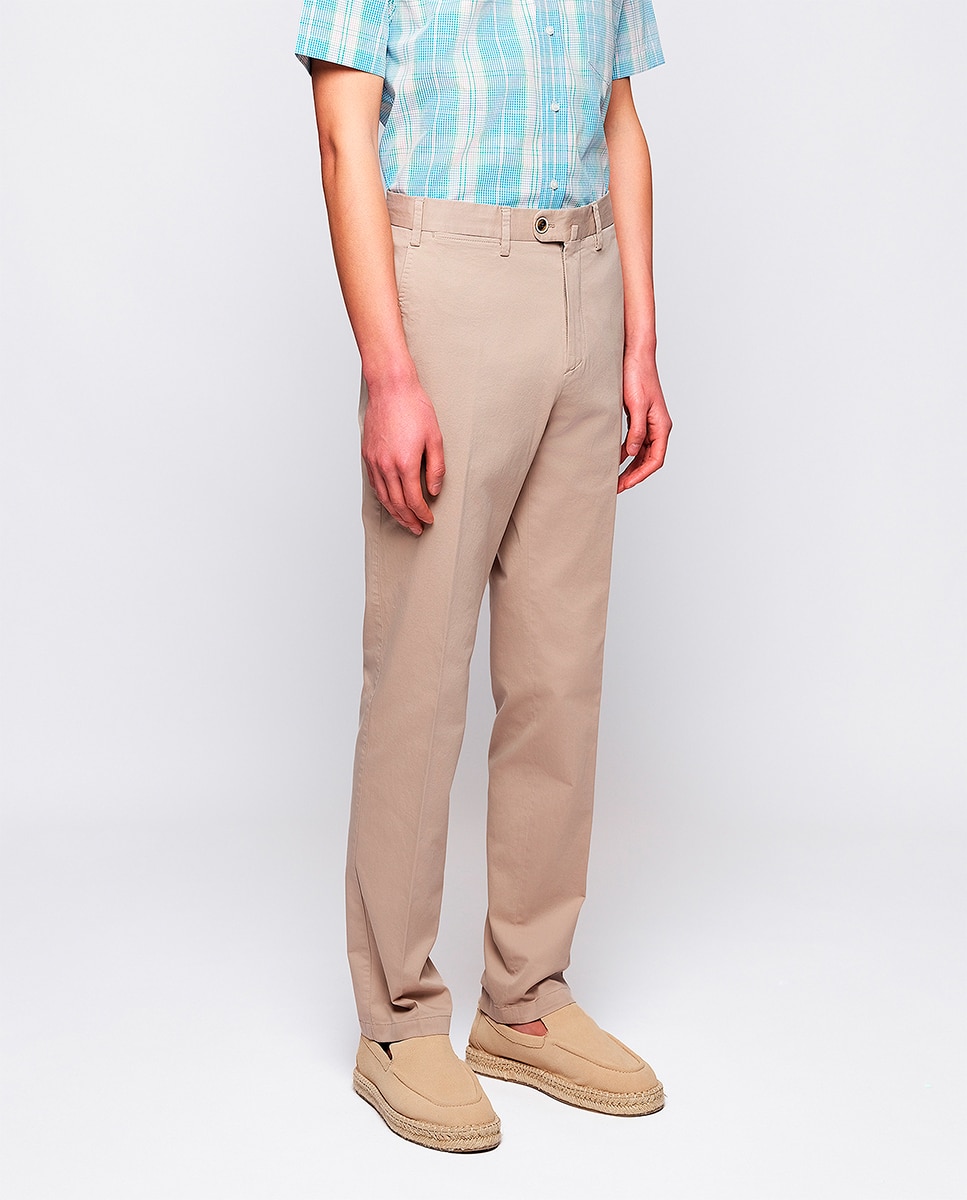 Pantalón hombre chino regular fit algodón strech liso azul marino - Mirto - Topo Topo-2