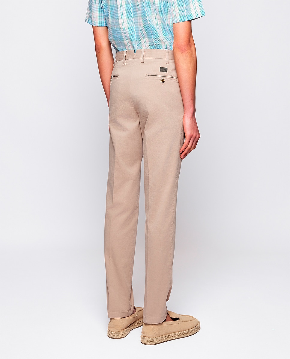 Pantalón hombre chino regular fit algodón strech liso azul marino - Mirto - Topo Topo-3
