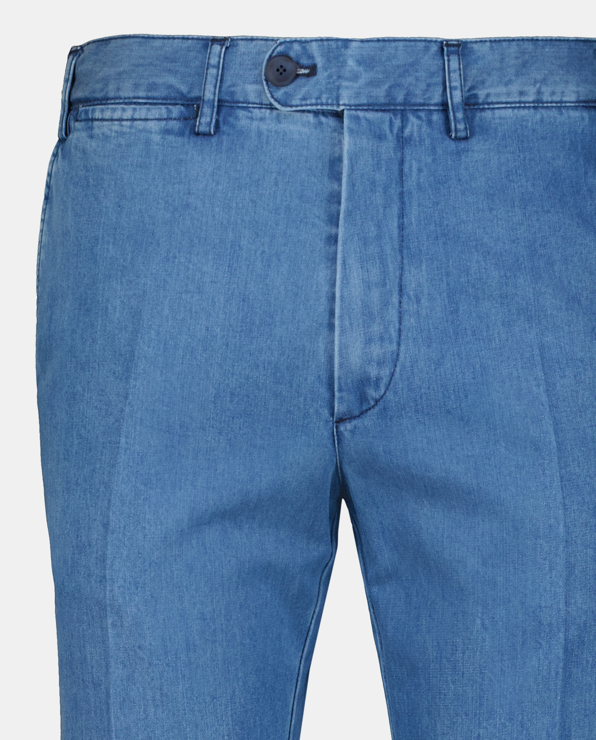 Calças Chino Regular Fit Lisas em Cetim de Algodão Stretch - Azul-Marinho Azul-índigo-5