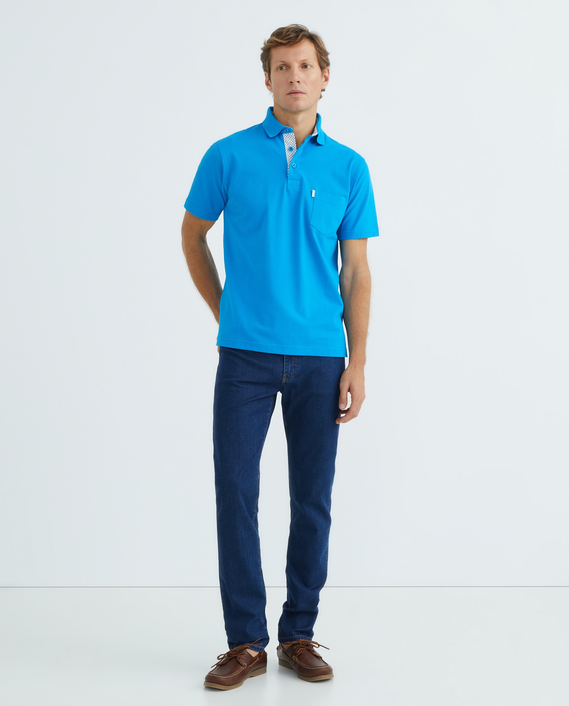 Mirto - Pantalón hombre chino regular fit denim índigo oscuro.