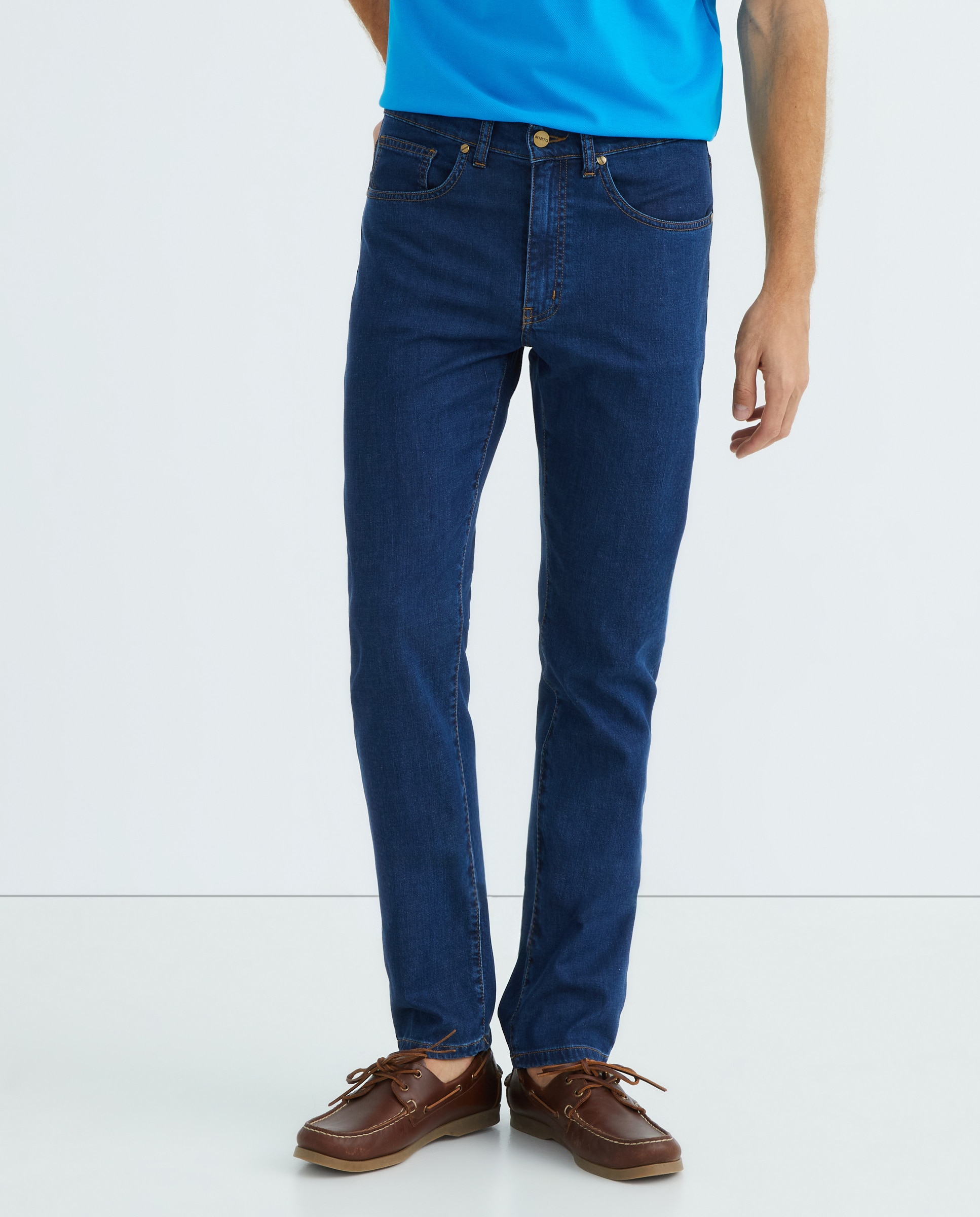 Jeans Chino Regular Fit - Índigo Escuro Azul-índigo-2