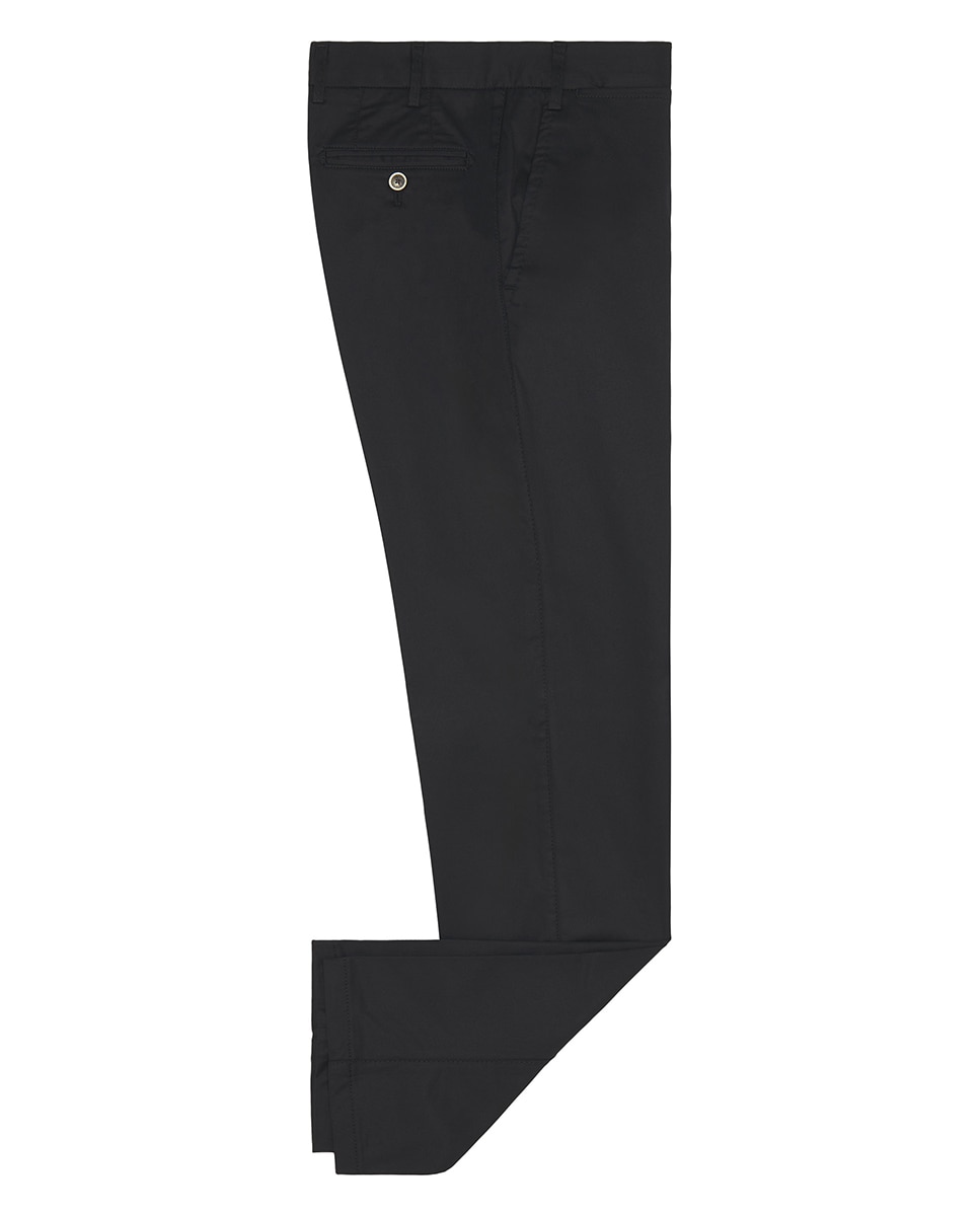 Calças Formais Regular Fit Lisas em Mistura de Lã e Poliéster - Azul-Marinho Preto-4