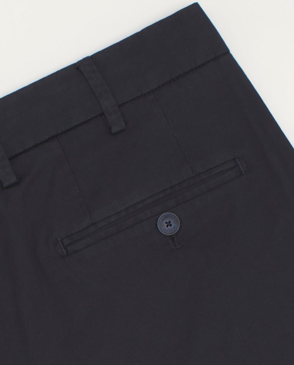 Calças Chino Regular Fit com Micro Estrutura Azul-marinho-4
