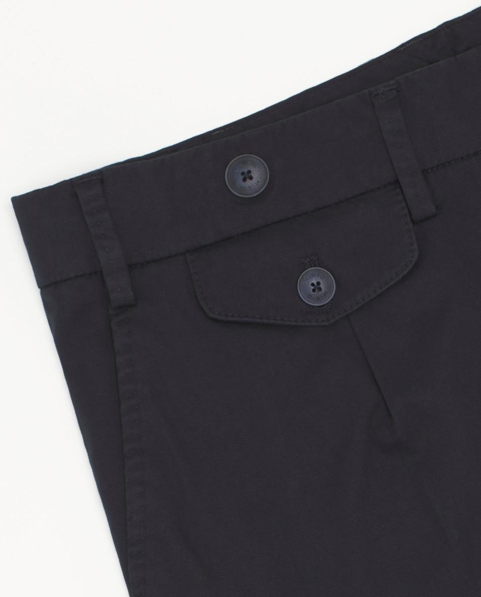 Calças Chino Regular Fit com Micro Estrutura Azul-marinho-6