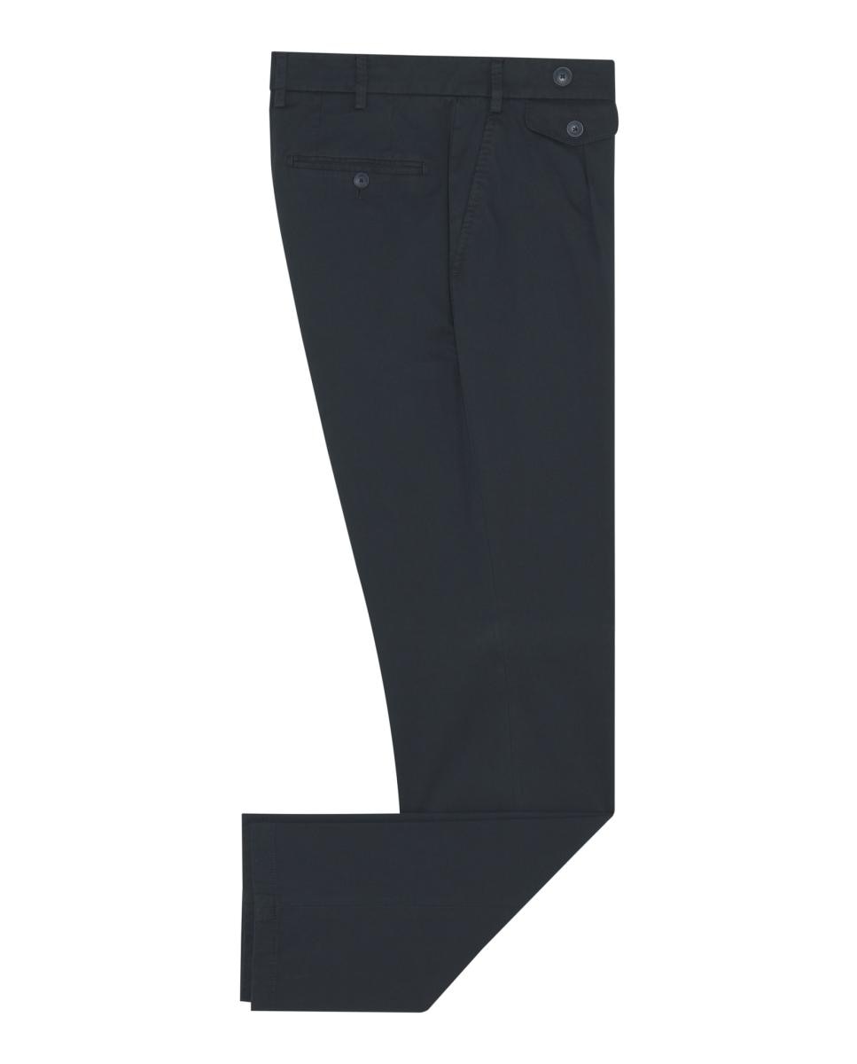 Calças Chino Regular Fit com Micro Estrutura Azul-marinho-7