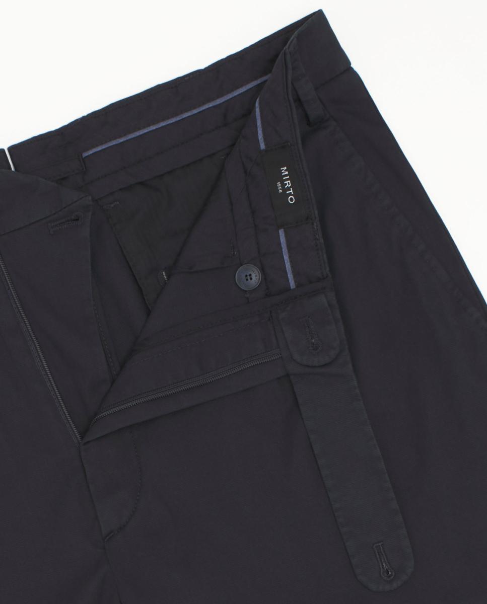 Calças Chino Regular Fit com Micro Estrutura Azul-marinho-8