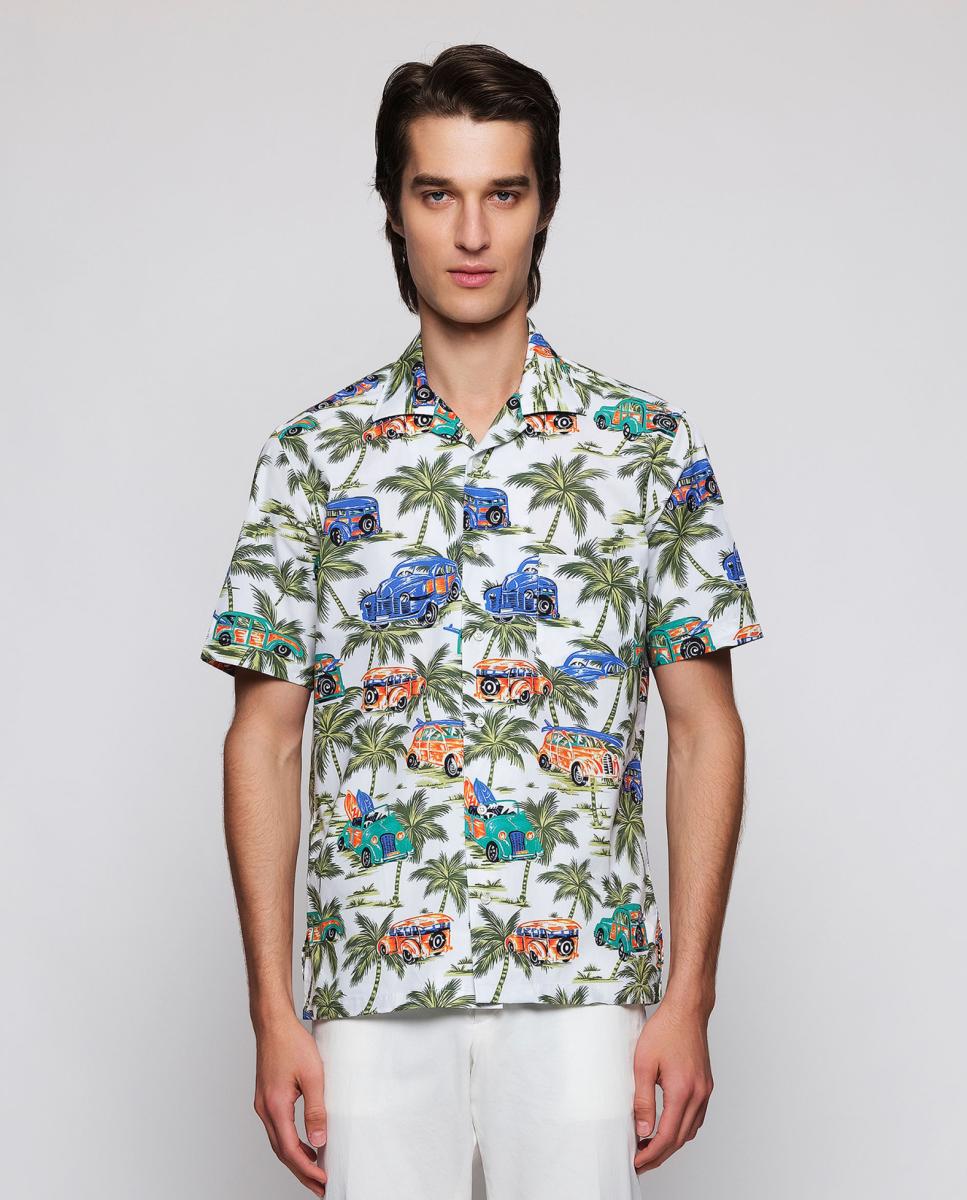 Imagem 0 de Camisa Havaiana Estampada com Manga Curta