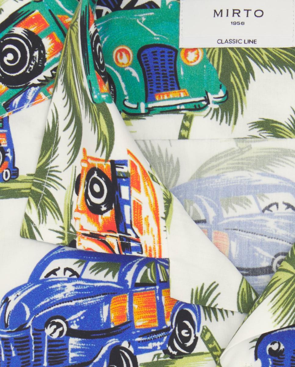 Camisa Havaiana Estampada com Manga Curta Verde-4