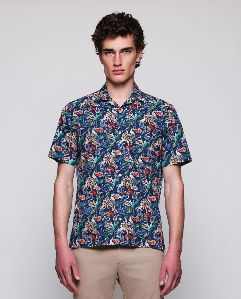 Imagem 0 de Camisa Havaiana Estampada com Manga Curta