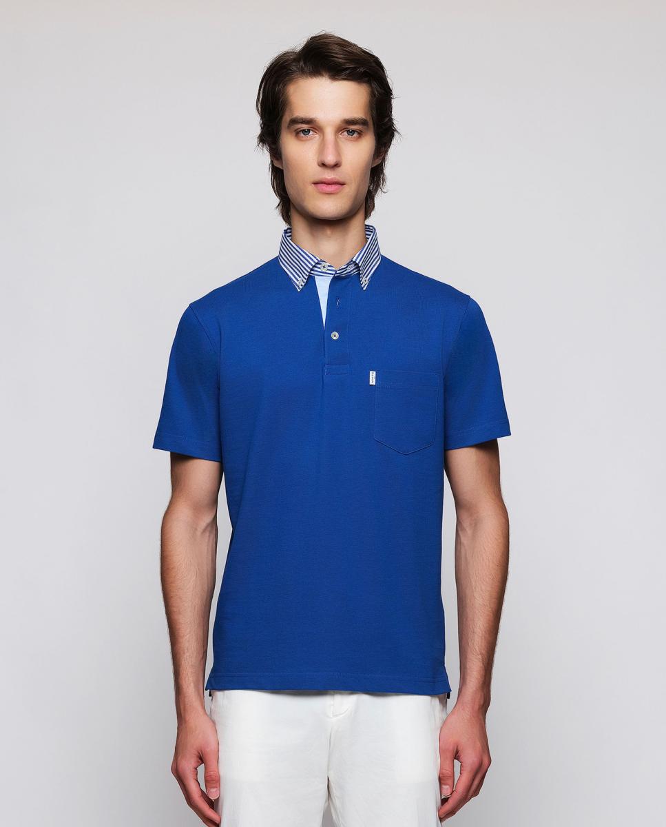 Imagem 0 de Polo de Manga Curta com Gola de Tecido e Bolso