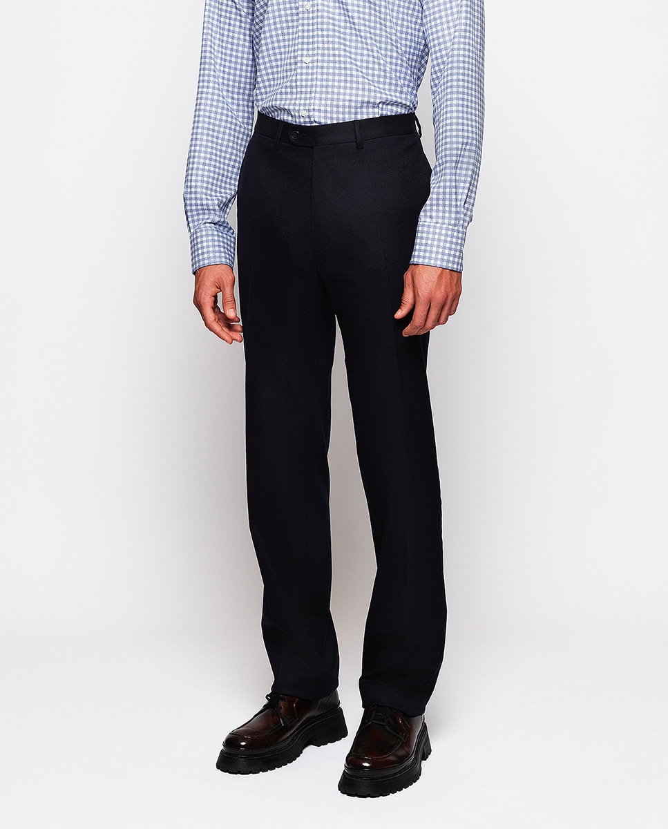 Pantalón hombre regular franela strech liso - Mirto - Azul marino Azul marino-2