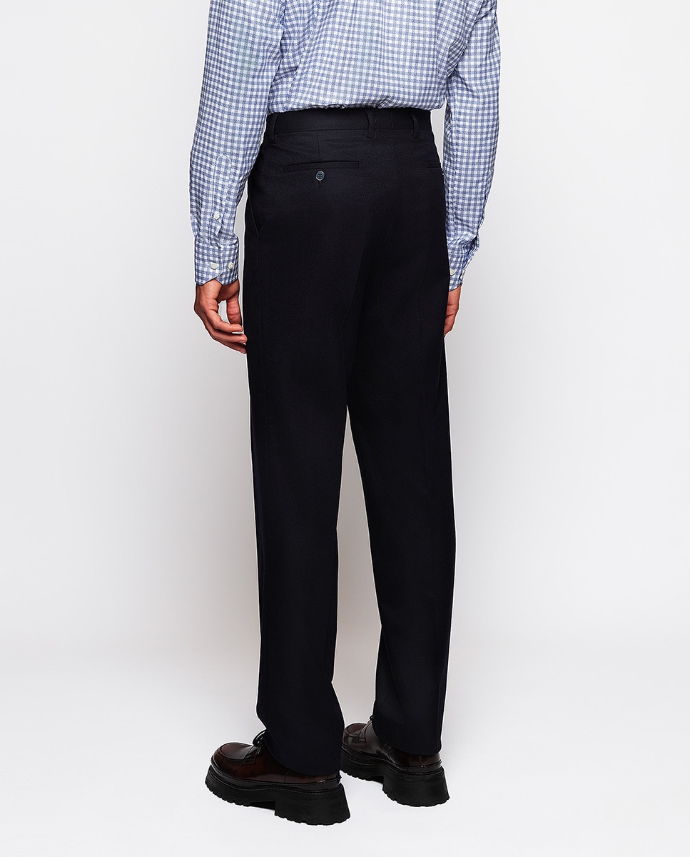 Pantalón hombre regular franela strech liso - Mirto - Azul marino Azul marino-3