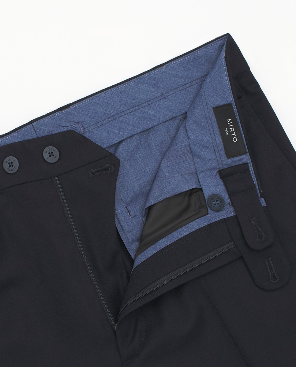 Pantalón hombre regular franela strech liso - Mirto - Azul marino Azul marino-5