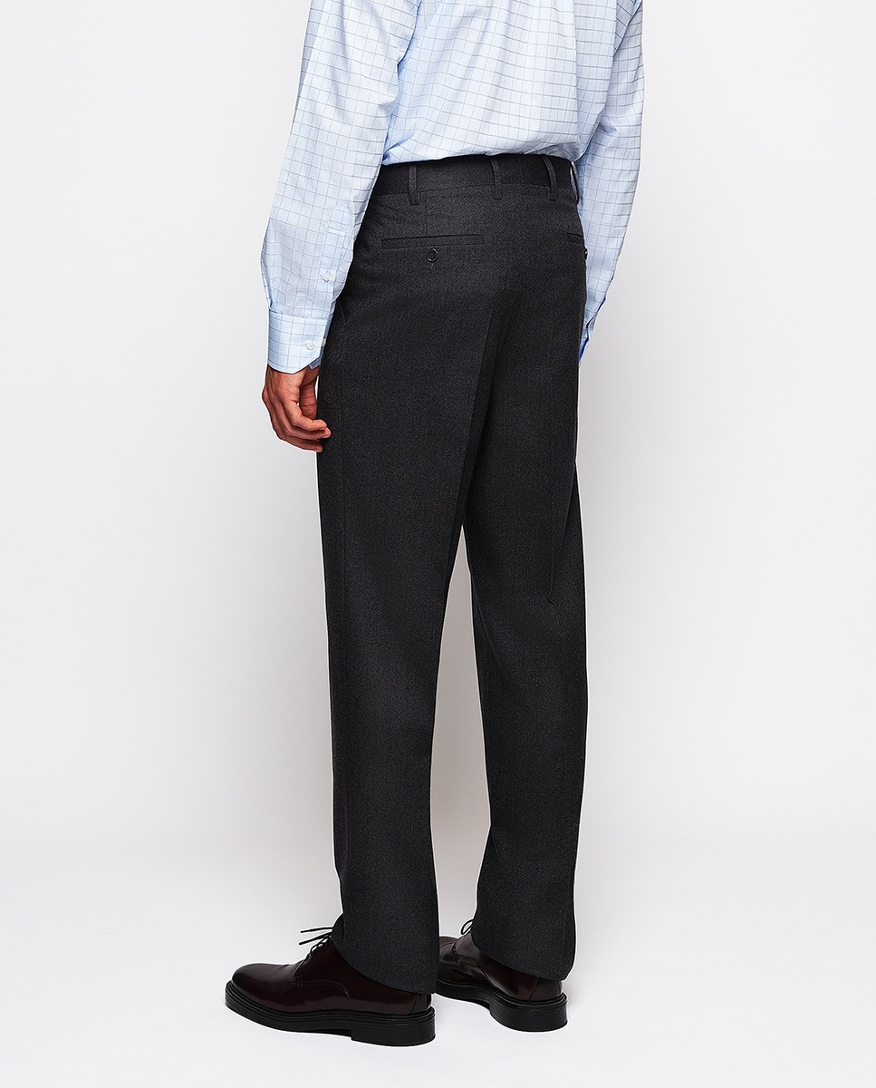 Pantalón hombre regular franela strech liso - Mirto - Gris oscuro Gris oscuro-3