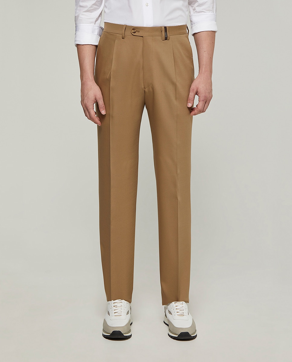 Pantalón hombre regular sarga liso - Mirto - Beige Beige-2