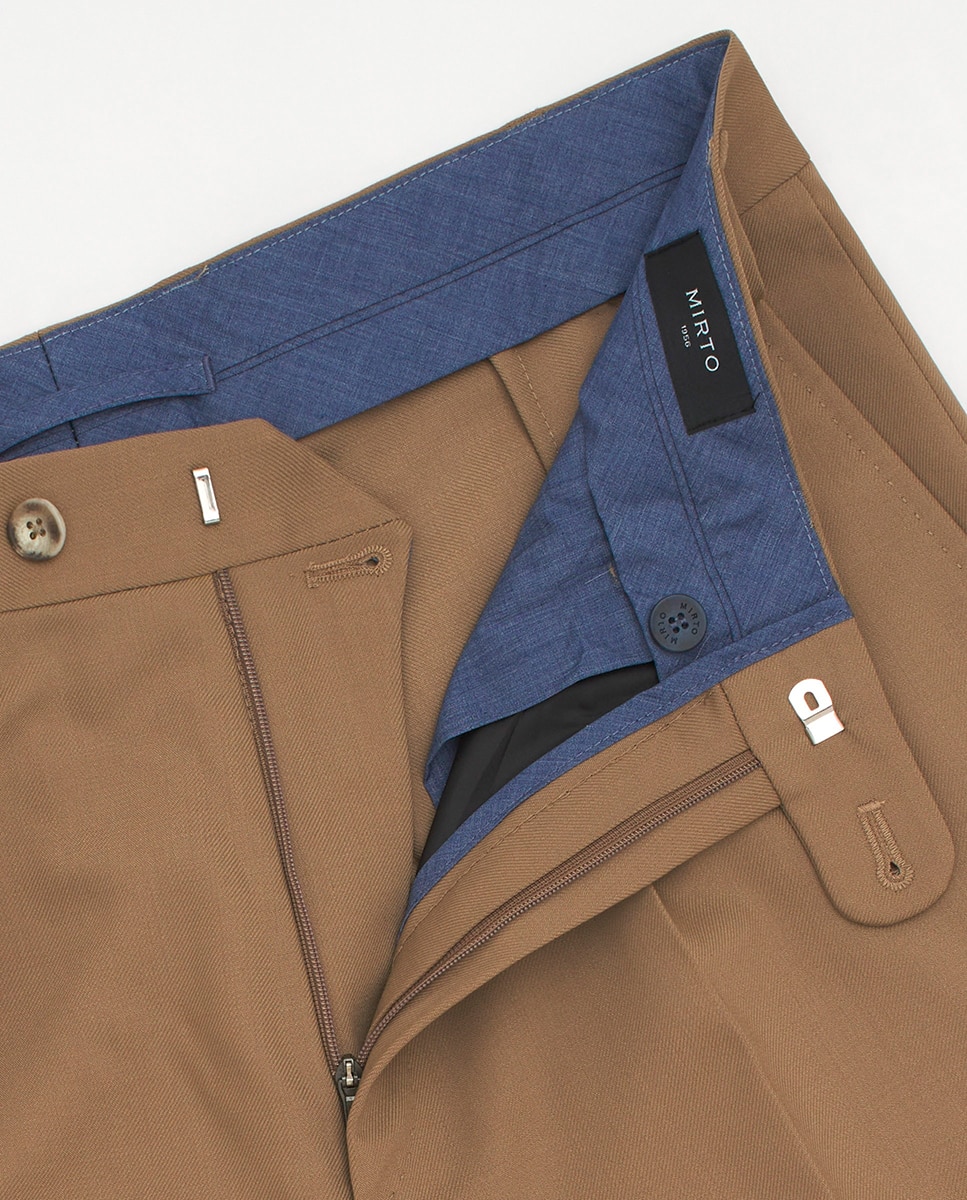 Pantalón hombre regular sarga liso - Mirto - Beige Beige-5