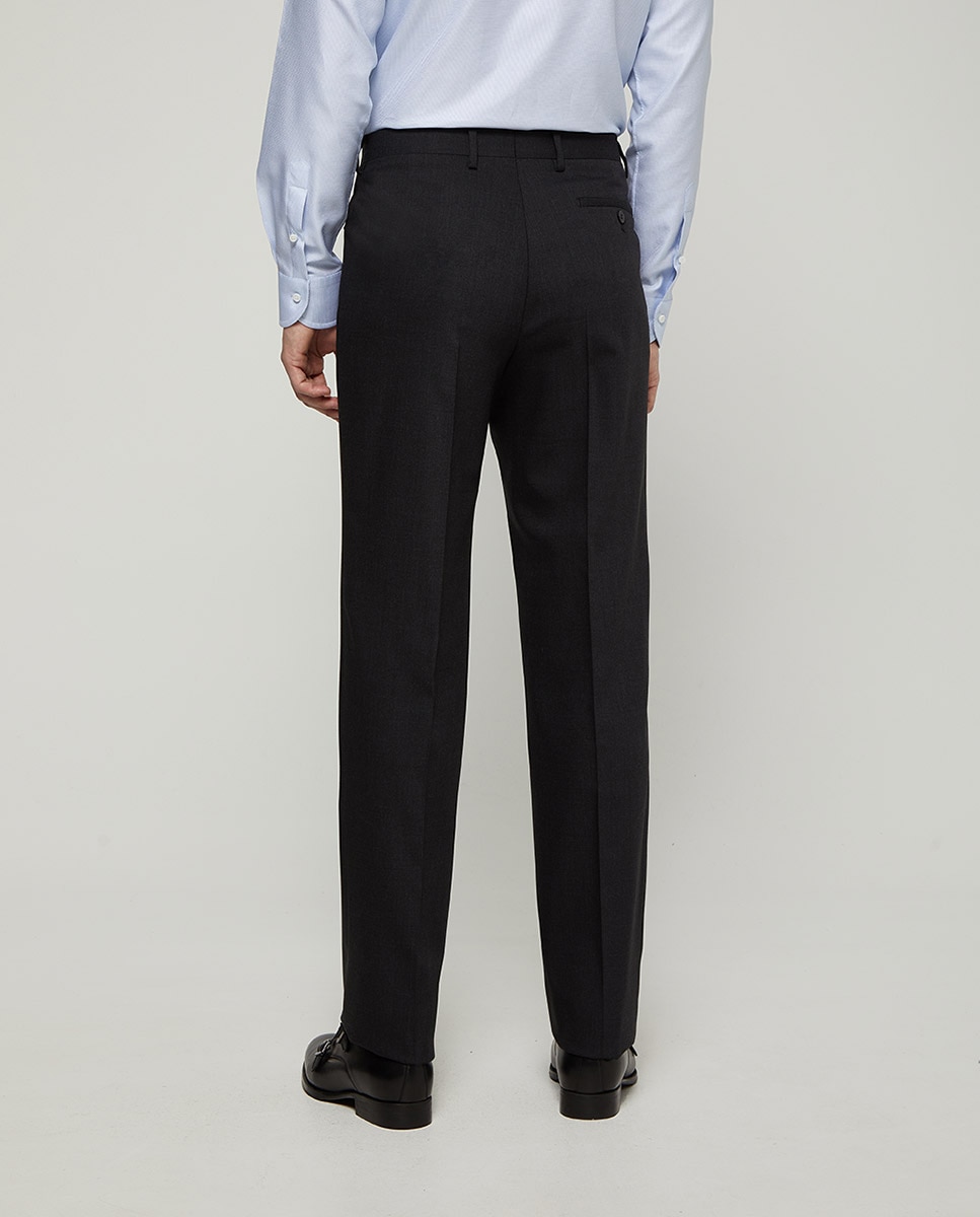 Pantalón hombre regular sarga liso - Mirto - Gris oscuro Gris oscuro-3