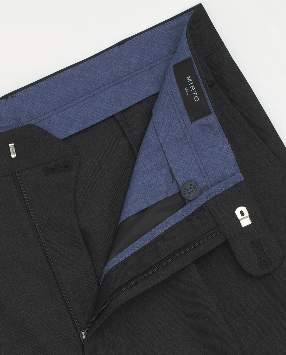 Pantalón hombre regular sarga liso - Mirto - Gris oscuro Gris oscuro-5