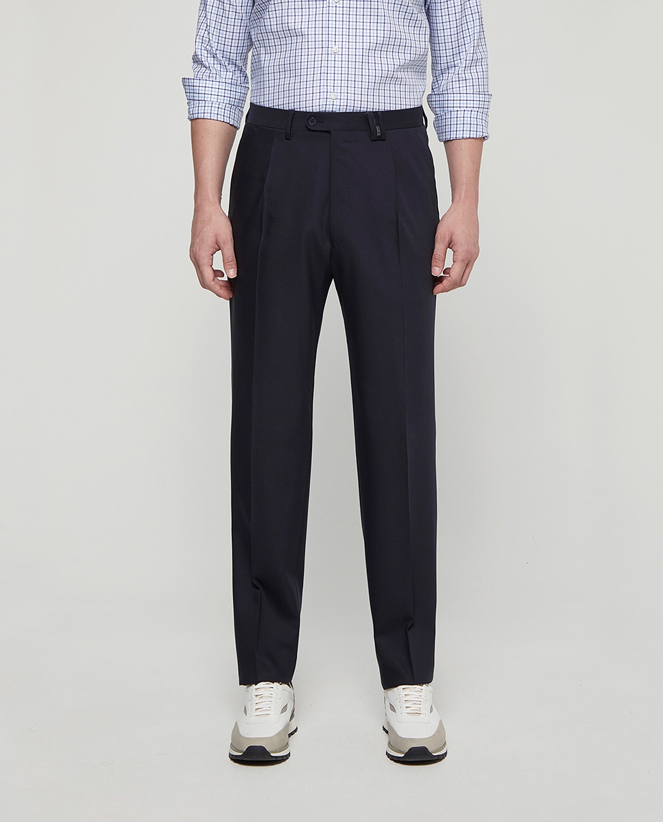Pantalón hombre regular sarga liso - Mirto - Azul marino Azul marino-2