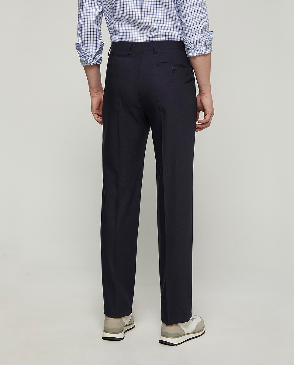Pantalón hombre regular sarga liso - Mirto - Azul marino Azul marino-3