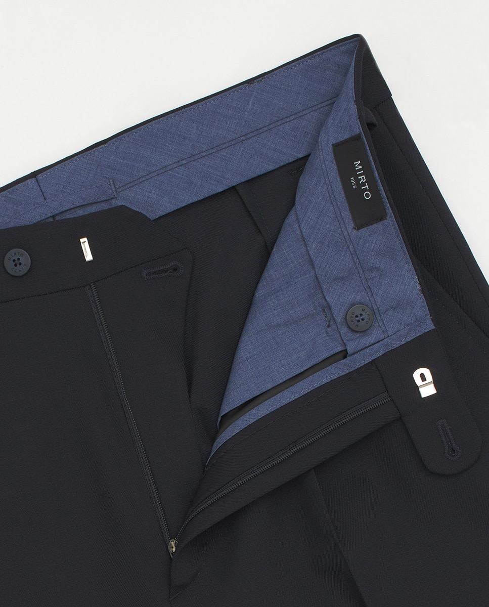 Pantalón hombre regular sarga liso - Mirto - Azul marino Azul marino-5