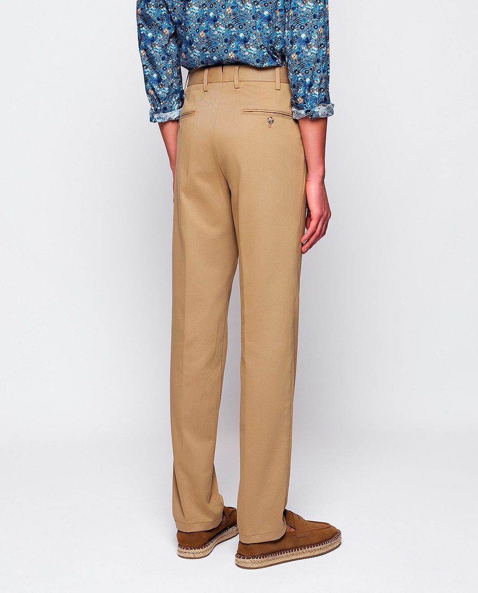 Pantalón hombre regular chino algodón strech liso - Mirto - Beige Beige-3