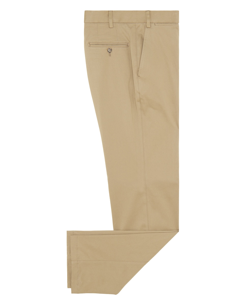 Pantalón hombre regular chino algodón strech liso - Mirto - Beige Beige-4