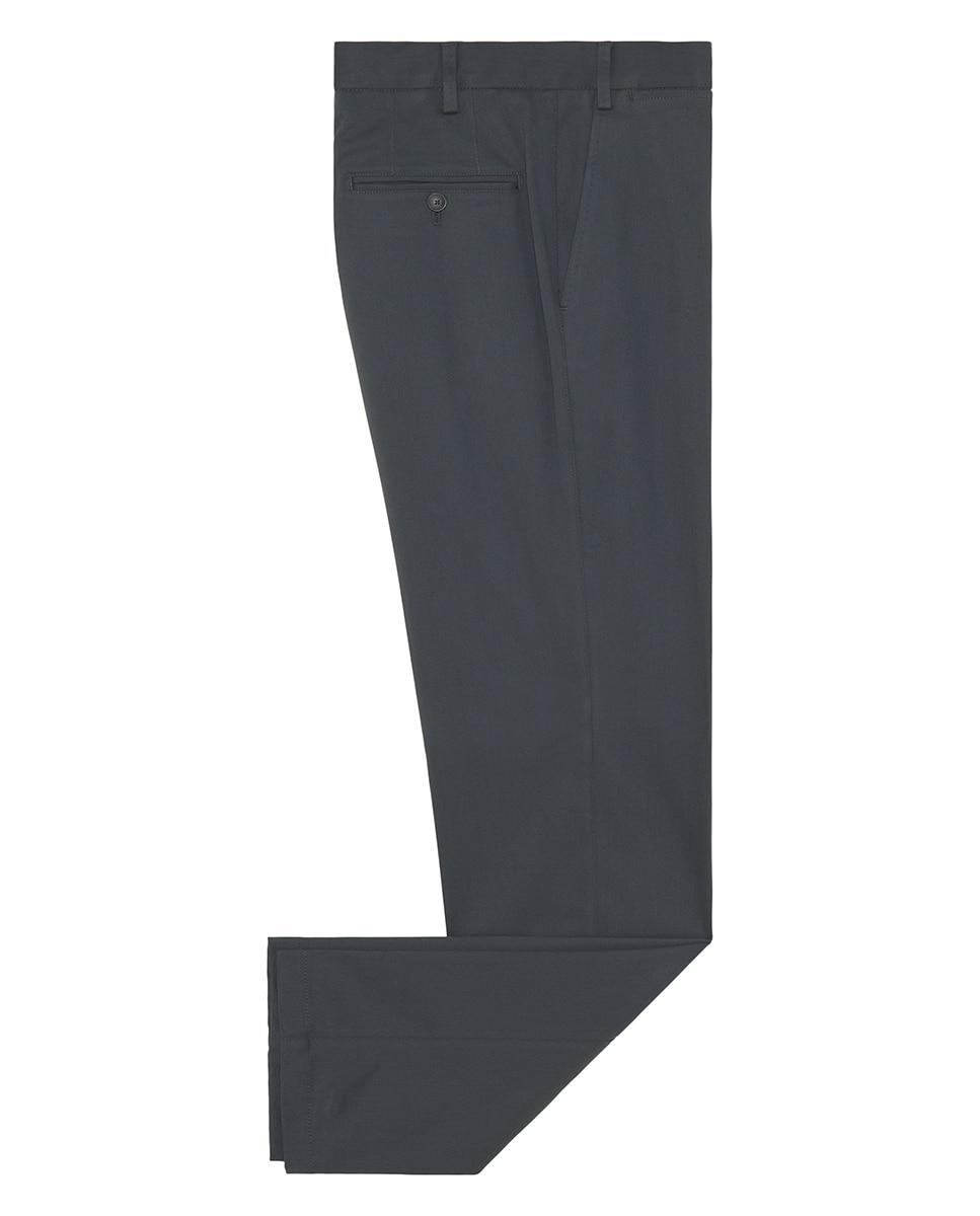 Pantalón hombre regular chino algodón strech liso - Mirto - Gris Gris-4