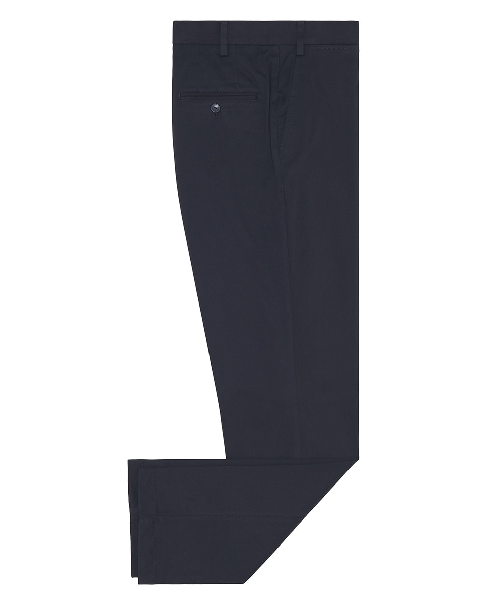 Pantalón hombre regular chino algodón strech liso - Mirto - Azul marino Azul marino-4