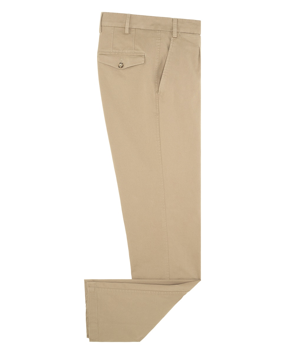 Calças Chino Custom Fit com Estrutura Castanho-claro-4