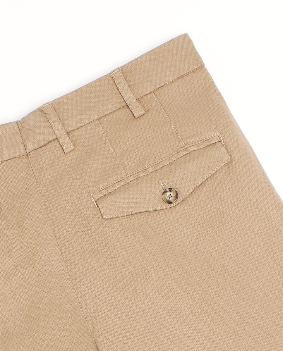 Calças Chino Custom Fit com Estrutura Castanho-claro-6