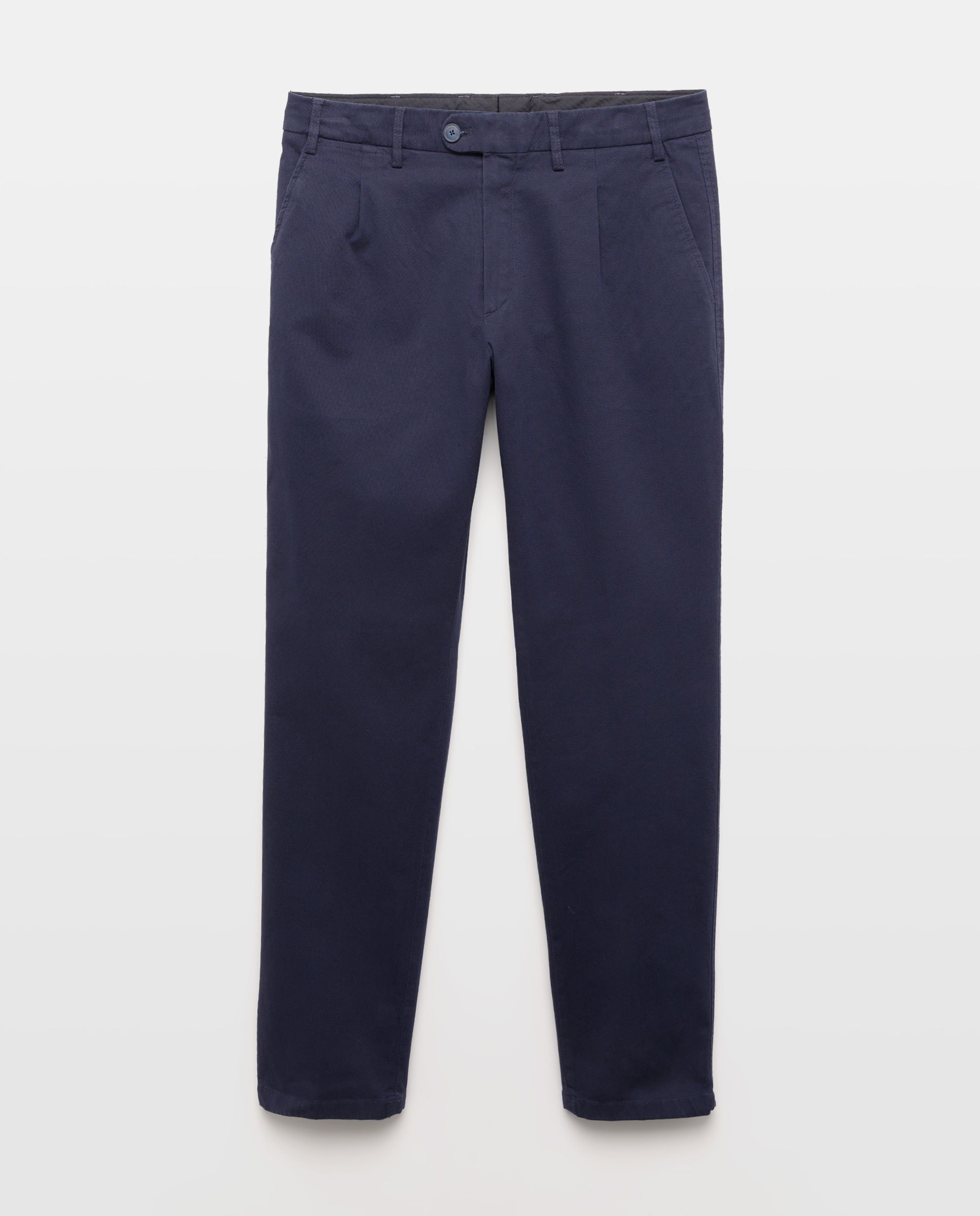 Calças Chino Custom Fit com Estrutura Azul-marinho-4
