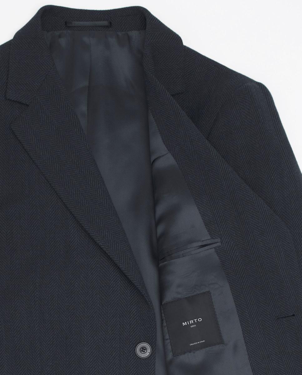 Chaqueta hombre custom fit espiga - Mirto - Azul marino Azul marino-5