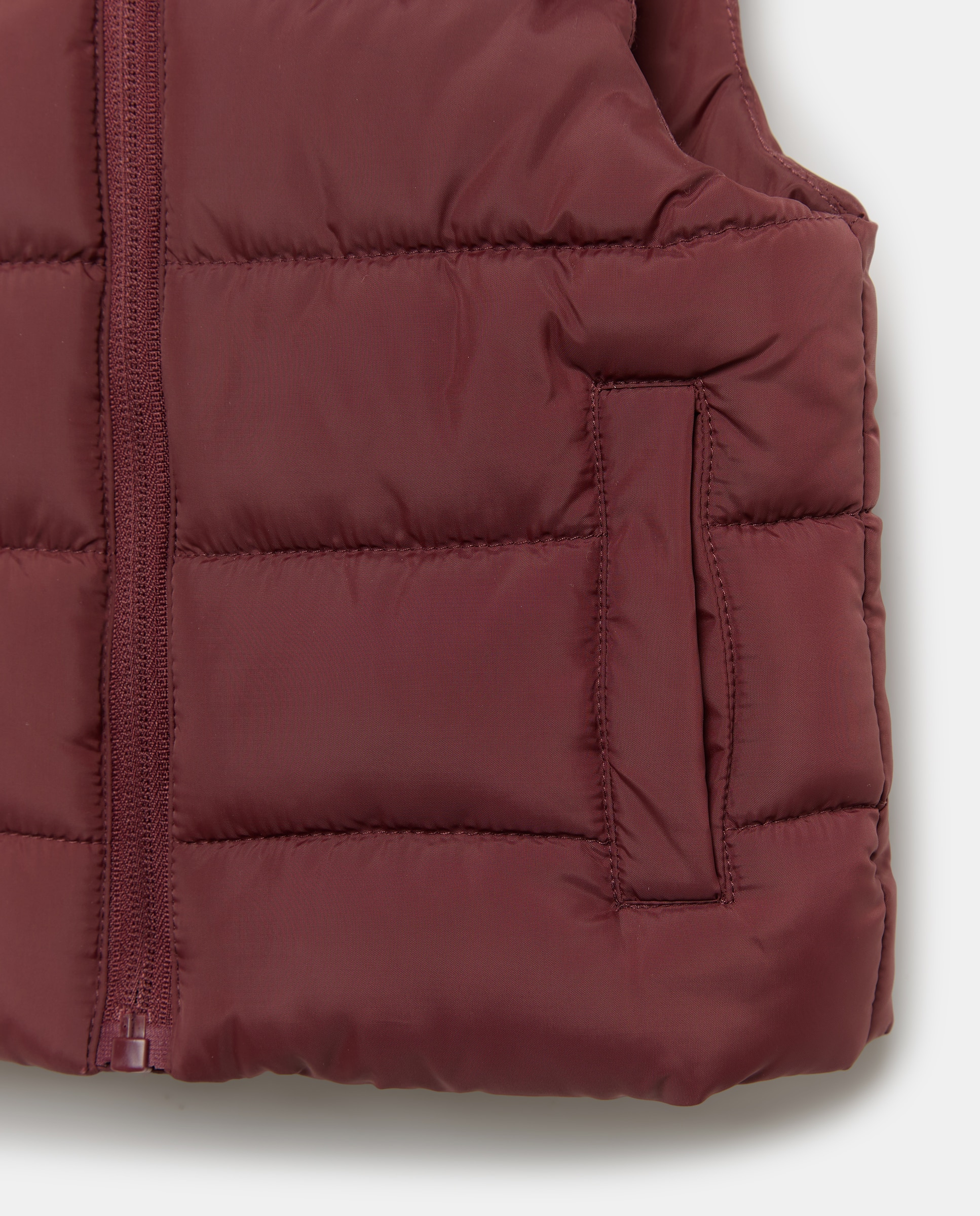 Chaleco de bebé básico con forro polar Burdeos-3