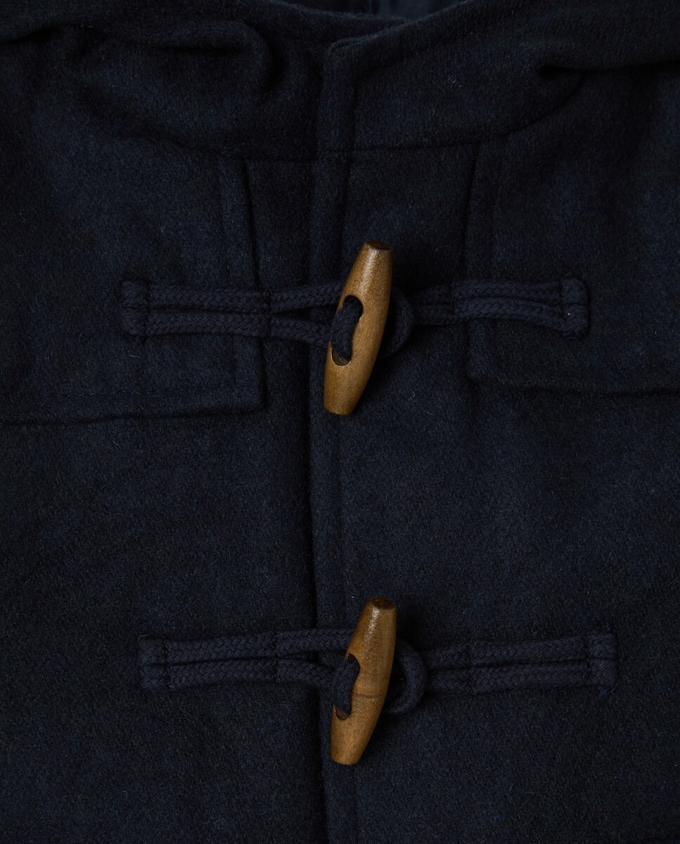 Abrigo de bebé paño con capucha Azul-3