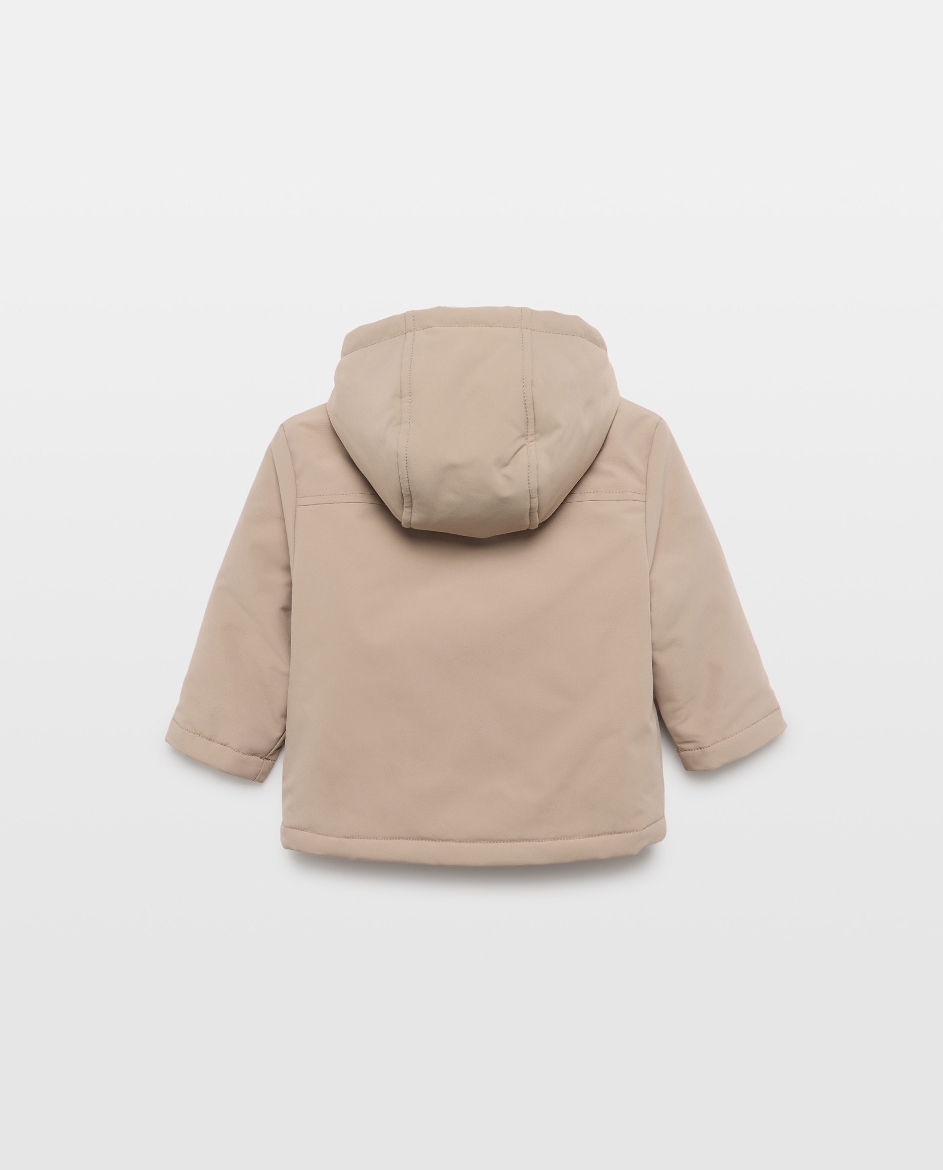 Parka de bebé capucha forrada polar Visón claro-2