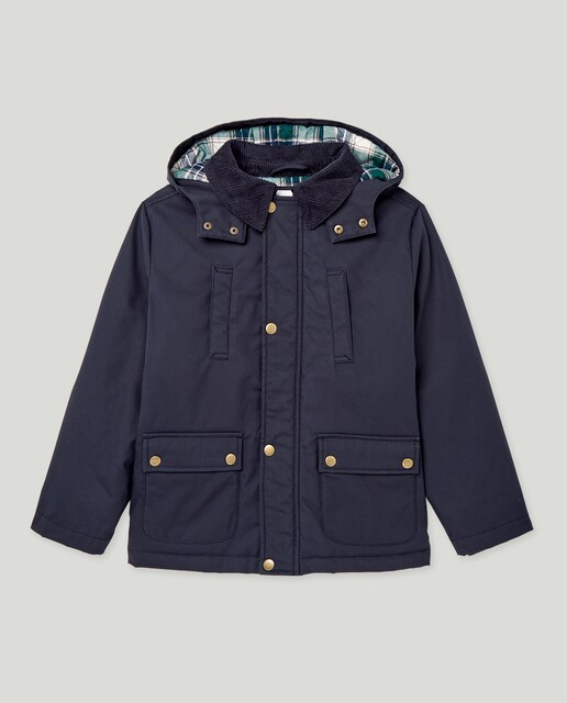 Imagen 0 de Parka de niño encerada con capucha y cuello de pana