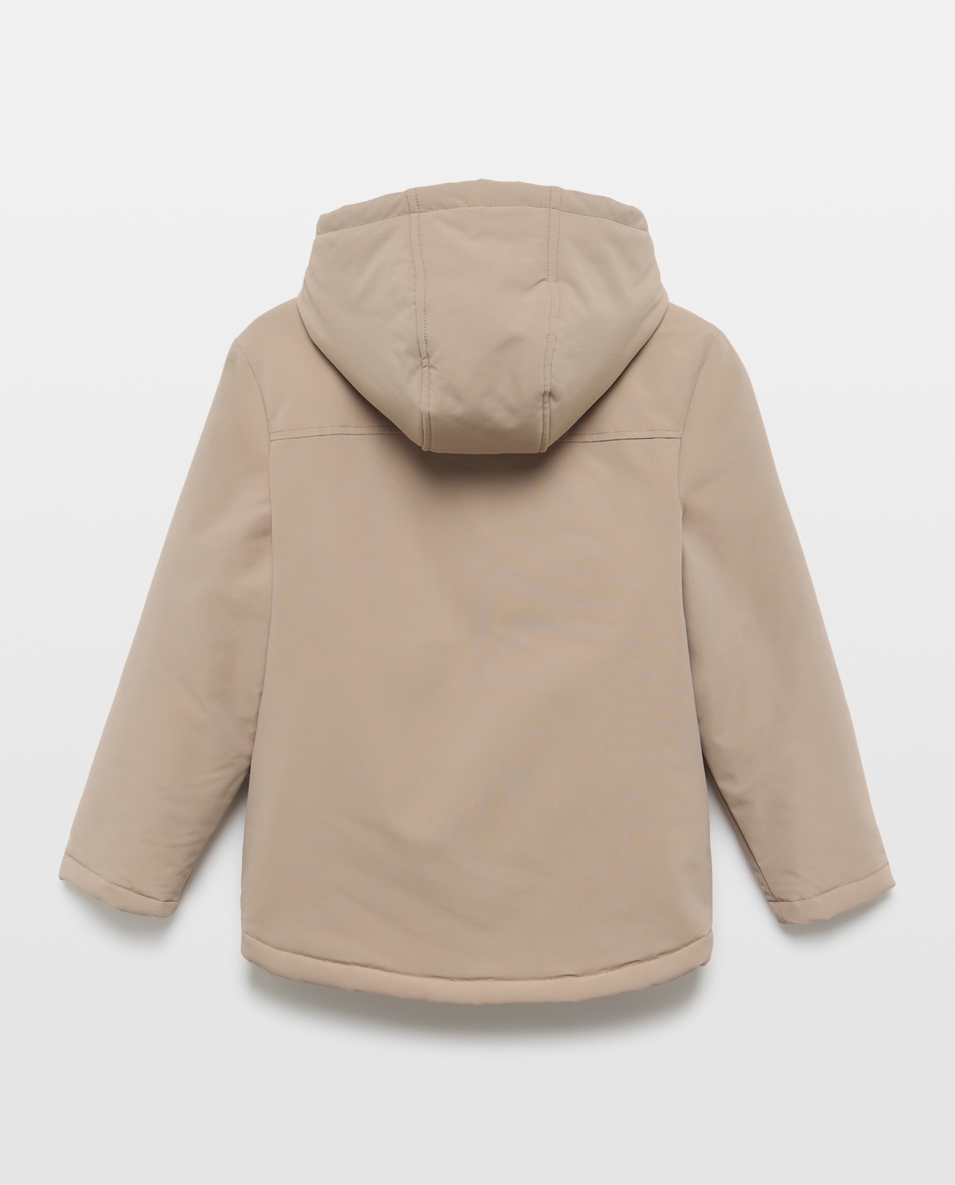 Parka de niño capucha forrada polar Visón claro-2