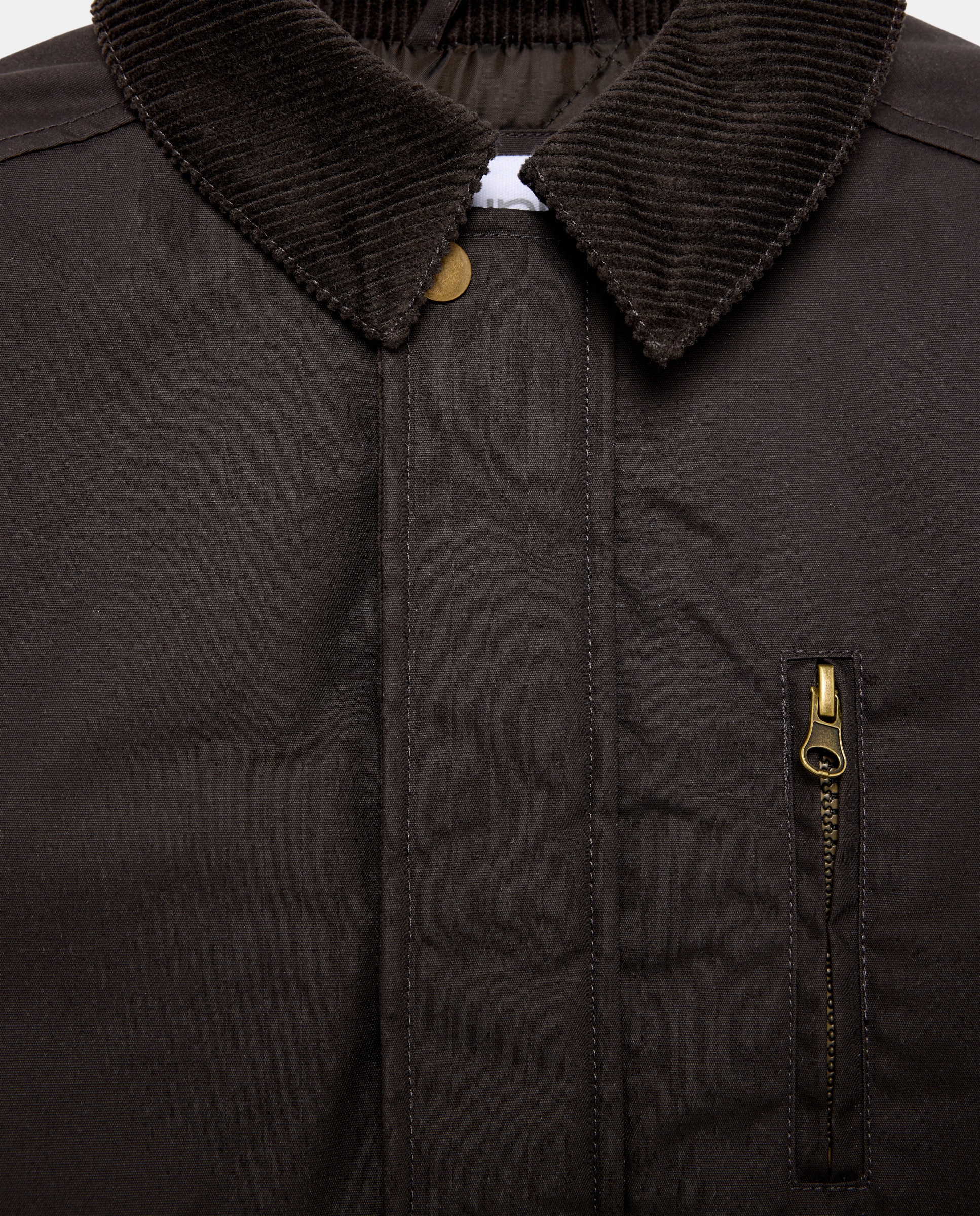 Parka de niño encerada con cuello de pana Marrón-3